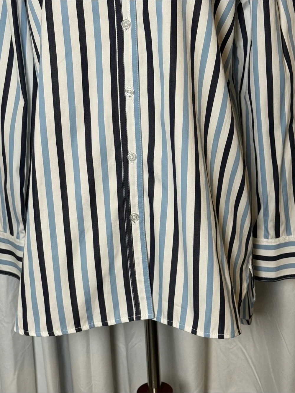 Tyler Boe Awning Stripe Button Down Shirt NWT Size Small Blue Multi - Picture 5 of 11